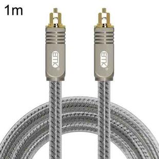 EMK YL/B Audio Digital Optical Fiber Cable Square To Square Audio Connection Cable, Length: 1m(Transparent Gray)
