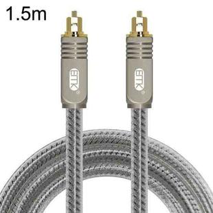 EMK YL/B Audio Digital Optical Fiber Cable Square To Square Audio Connection Cable, Length: 1.5m(Transparent Gray)