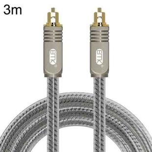 EMK YL/B Audio Digital Optical Fiber Cable Square To Square Audio Connection Cable, Length: 3m(Transparent Gray)