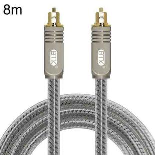 EMK YL/B Audio Digital Optical Fiber Cable Square To Square Audio Connection Cable, Length: 8m(Transparent Gray)