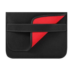 14 Inch Neoprene Laptop Lining Bag Horizontal Section Flap Clutch Bag(Black)