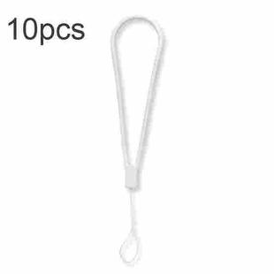 10pcs  Silicone Woven Pattern  Cell Phone Lanyard Anti-loss Hand Rope(White)