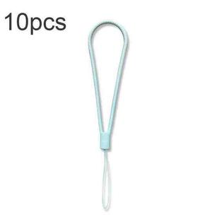 10pcs  Silicone Woven Pattern  Cell Phone Lanyard Anti-loss Hand Rope(Light Green)