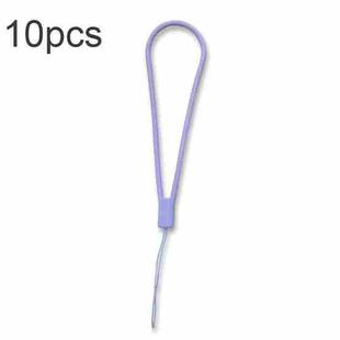 10pcs  Silicone Woven Pattern  Cell Phone Lanyard Anti-loss Hand Rope(Clove Purple)