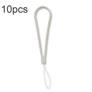 10pcs  Silicone Woven Pattern  Cell Phone Lanyard Anti-loss Hand Rope(Antique White)