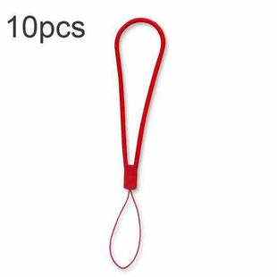10pcs  Silicone Woven Pattern  Cell Phone Lanyard Anti-loss Hand Rope(Red)