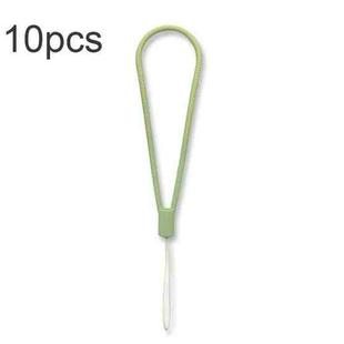 10pcs  Silicone Woven Pattern  Cell Phone Lanyard Anti-loss Hand Rope(Matcha Green)