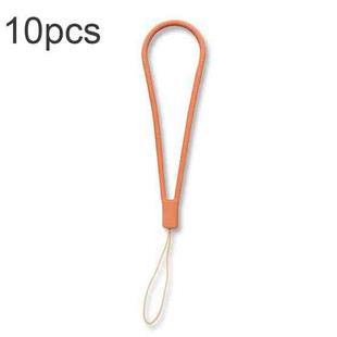 10pcs  Silicone Woven Pattern  Cell Phone Lanyard Anti-loss Hand Rope(Sugar Orange)