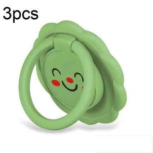 3pcs Sunflower Smiley Mobile Phone Finger Ring Bracket Zinc Alloy Ultra-thin Stand(Matcha Green)