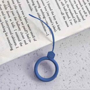 10pcs Gemstone  Finger Ring Silicone Cell Phone Lanyard U Disk Rope(Midnight Blue)