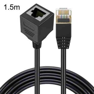 Straight Head 1.5m Cat 8 10G Transmission RJ45 Male To Female Computer Network Cable Extension Cable(Black)