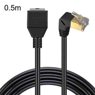 Up Bend 0.5m Cat 8 10G Transmission RJ45 Male To Female Computer Network Cable Extension Cable(Black)