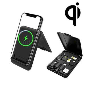 BM3016C 15W Wireless Charger Data Cable Organizer With Adapter Folding Phone Stand