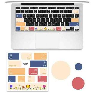 for Macbook Air 13.3 inch 5pcs Laptop Keyboard PVC Sticker(Flower)