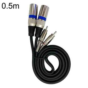 2RCA Male 2XLR Caron Male Speaker Audio Balance Cable, Length: 0.5m