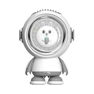 F1 USB Hanging Neck Fan Handheld Mini Outdoor Camping Colorful Lights Fan, Style: Rabbit (White)