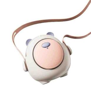 Portable Mini Hanging Neck Fan Cartoon Mute Handheld Lanyard Leafless Fan(Sakura Pink)