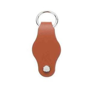 For AirTag Tracker Leather Case Key Holder(Running Car  Brown)