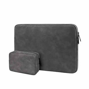ND12 Lambskin Laptop Lightweight Waterproof Sleeve Bag, Size: 14.1-15.4 inches(Deep Gray with Bag)