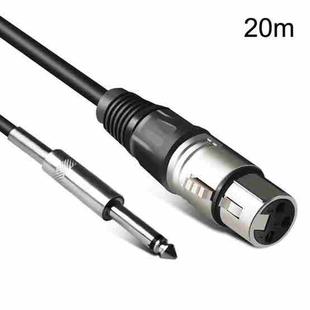 6.35mm Caron Female To XLR 2pin Balance Microphone Audio Cable Mixer Line, Size: 20m