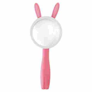 2275 5X/10X Cartoon Animal Handheld Children Science Experiment Magnifying Glass(Pink Rabbit)