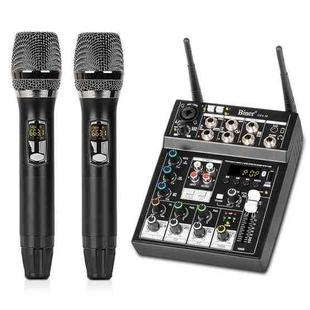 UF6-M 4 Way Mixer With Wireless Microphone Recording Small Live USB Bluetooth Reverberation Microphone(Black)