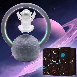 Y-598 Suspended Astronaut Bluetooth Speaker RGB Light Subwoofer Ornament,Spec: 598A Silver+Gift Bag