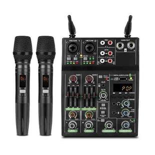 UF4-M 4 Way Mixer With Recording Small Live USB Bluetooth Wireless Reverberation Microphone(Black)