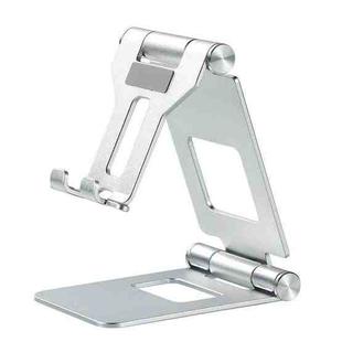Z10A   Aluminum Alloy Double Folding Mobile Phone Holder Desktop Tablet Lazy Holder(Silver)