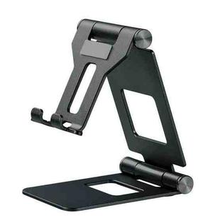 Z10A   Aluminum Alloy Double Folding Mobile Phone Holder Desktop Tablet Lazy Holder(Black)