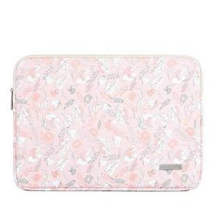 G4-01  11 Inch Laptop Liner Bag PU Leather Printing Waterproof Protective Cover(Light Pink)
