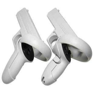 For Oculus Quest 2 VR Controller 1pair Sturdy Shooting Handle Holder(White)