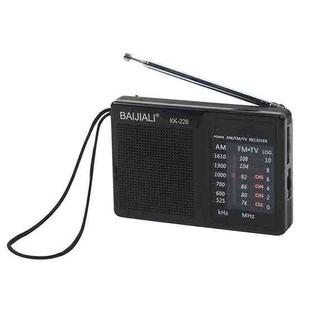BAIJIALI BJL228 Retro Portable Two Band FM AM Radio Built-in Speaker(Black)