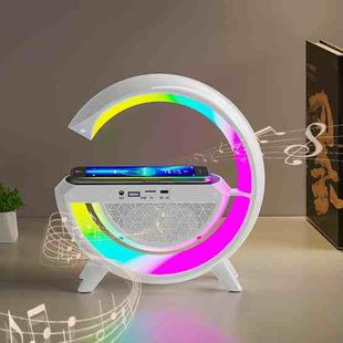 DH001 Smart Wireless Charging Ambient Light Bluetooth Speaker(White)