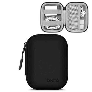 Baona BN-F003 Leather Digital Headphone Cable U Disk Storage Bag, Specification: Rectangular Black