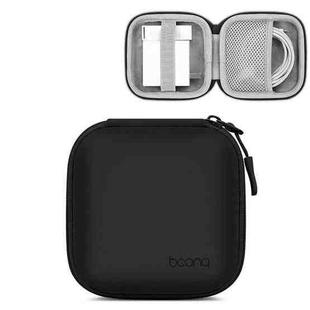 Baona BN-F017 Leather Digital Headphone Cable U Disk Storage Bag, Specification: Large Square Black