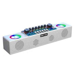 X80 Portable Multifunctional Live Singing Wireless Bluetooth Sound Card Speaker (White)