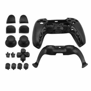 For PS5 Controller Full Set Housing Shell Front Back Case Cover Replacement(Black)