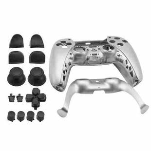 For PS5 Controller Full Set Housing Shell Front Back Case Cover Replacement(Silver)