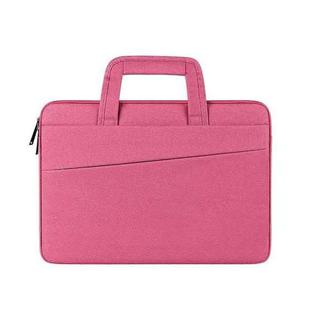 ST03 Waterproof Laptop Storage Bag Briefcase Multi-compartment Laptop Sleeve, Size: 14.1-15.4 inches(Rose Pink)