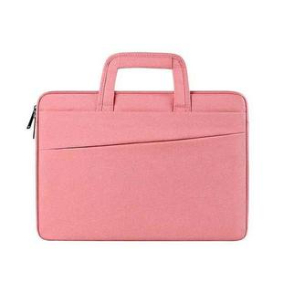 ST03 Waterproof Laptop Storage Bag Briefcase Multi-compartment Laptop Sleeve, Size: 15.6 inches(Pink)