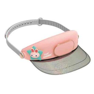 Cute Pet Bladeless Fan Hat USB Rechargeable Adjustable Speed Summer Sun Protection Sunshade Fan(Star Rabbit)