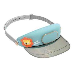 Cute Pet Bladeless Fan Hat USB Rechargeable Adjustable Speed Summer Sun Protection Sunshade Fan(Sun Lion)