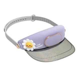 Cute Pet Bladeless Fan Hat USB Rechargeable Adjustable Speed Summer Sun Protection Sunshade Fan(Flower Duck)