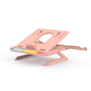 Laptop Stand with RGB Lighting 9-Level Adjustable Notebook Stand(Pink)