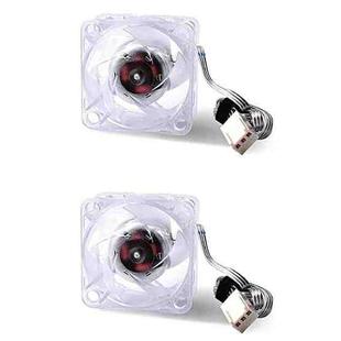 2pcs Ice Crystal F46 3-pin Transparent Fan Main Board Heat Dissipation Hydraulic Bearing For North And South Bridge(White)