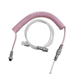 Ajazz AL60 USB To Type-C/USB-C Keyboard Extension Line Single Hole Connector, Cable Length: 2.3m(Peach Pink)