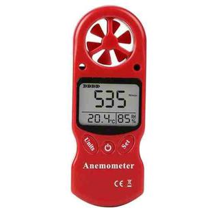 Mini Handheld Multi-Purpose Anemometer LCD Screen Digital Wind Speed Temperature And Humidity Meter(Red)