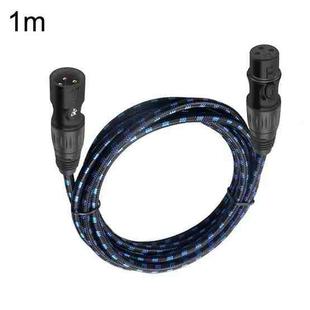 KN006 1m Male To Female Canon Line Audio Cable Microphone Power Amplifier XLR Cable(Black Blue)