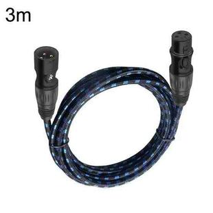 KN006 3m Male To Female Canon Line Audio Cable Microphone Power Amplifier XLR Cable(Black Blue)